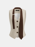 Tailored Pinstripe Vest with Buckle Back Detail