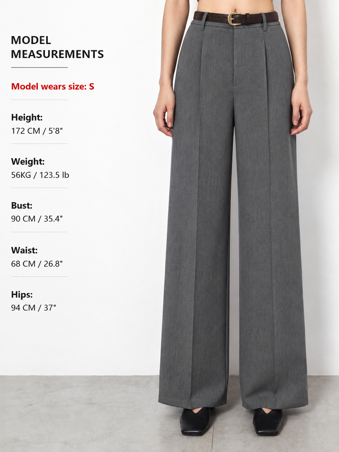Chic Wide Leg Pants with Tailored Pleats and Belt
