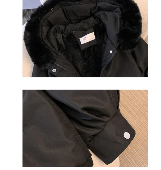 Women’s Hooded Puffer Jacket – Slimming Fleece-Lined