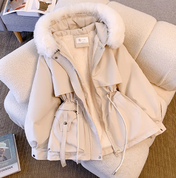 Women’s Hooded Puffer Jacket – Slimming Fleece-Lined