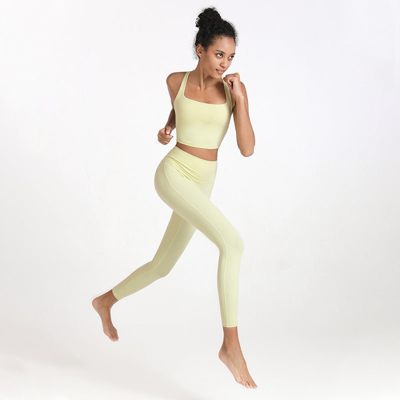 High-Elastic Women's Yoga Outfit with Sports Bra & Leggings